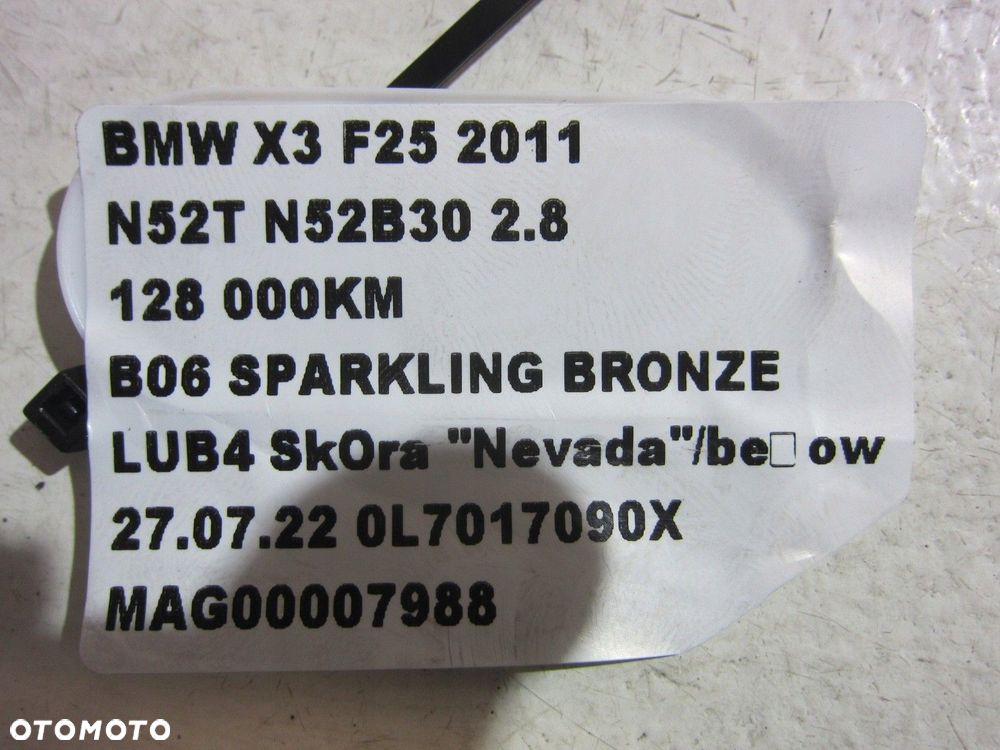 BMW F25 X3 N52 WSPORNIK PÓŁOSI 7601996 PODPORA - 9