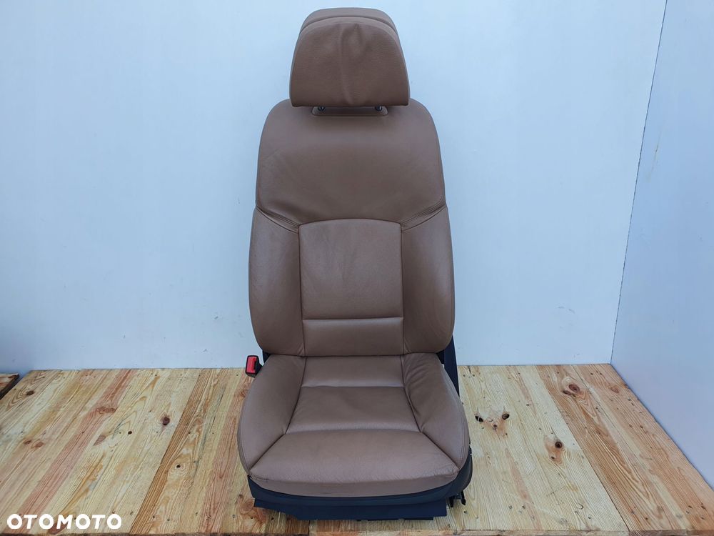 BMW F01 FOTEL FOTELE KOMPLET FOTELI DVD RUDE SKÓRY - 7