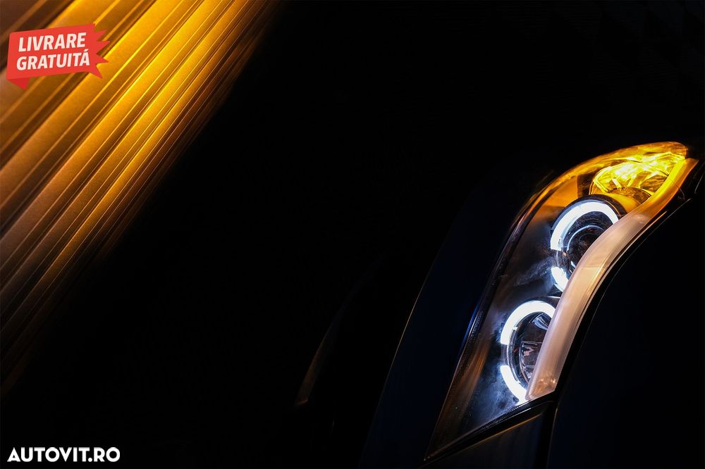 Faruri BMW Seria 3 E90 Sedan E91 Touring (03.2005-08.2008) Angel Eyes Negru- livrare gratuita - 16