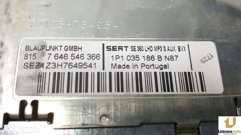SISTEMA AUDIO / RADIO CD SEAT LEON (1P1) FR 1 - 5