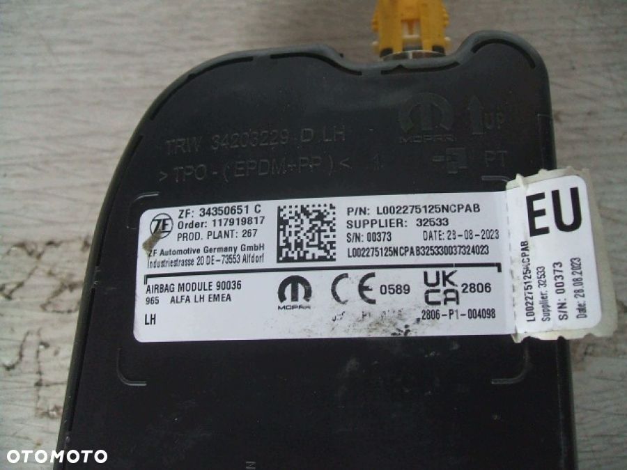 ALFA ROMEO TONALE KURTYNA AIRBAG PODUSZKA w FOTEL LEWA PRAWA 00505731800 - 5