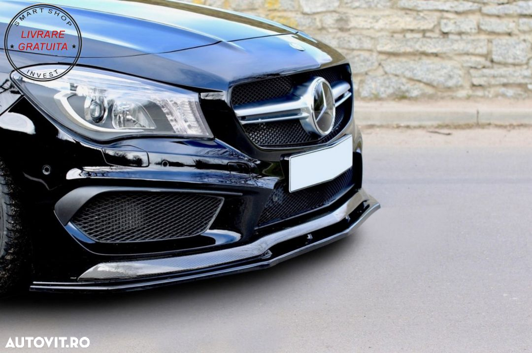 Prelungire Bara Fata Mercedes CLA45 C117 X117 (2013-2016) Negru Lucios- livrare gratuita - 11