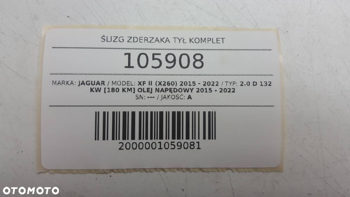 ŚLIZG ZDERZAKA TYŁ KOMPLET JAGUAR XF II SEDAN 2019 - 7