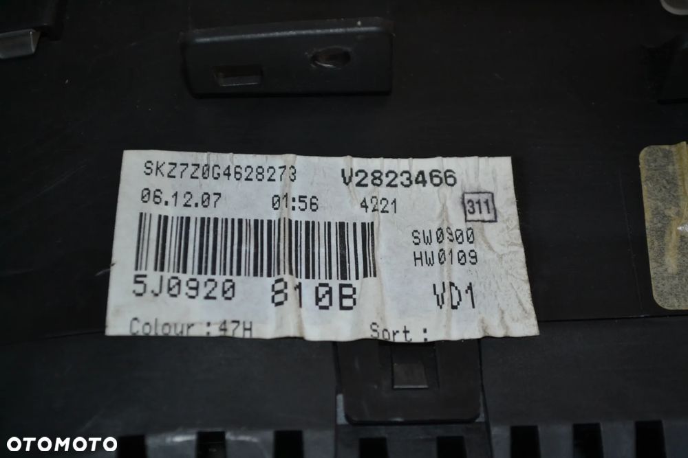 SKODA FABIA II ROOMSTER LICZNIK ZEGAR BENZYNA 5J0920810B - 3