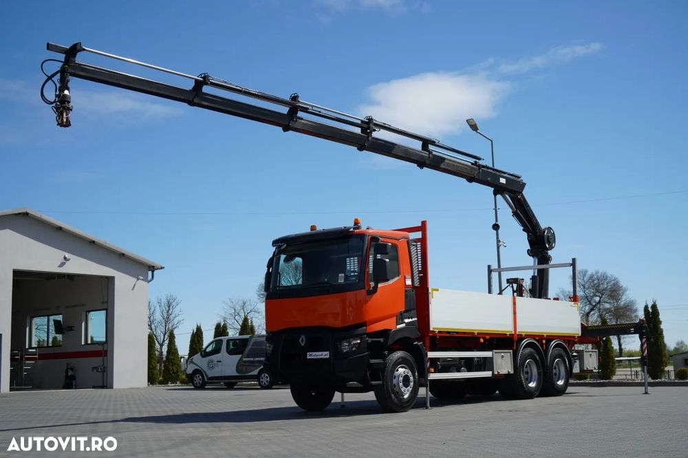 Renault C 430 / 6x4 / LIVRARE 6.2 M + CUPTOR HIAB X-DUO 188 / EXTENSIE 15 M / RADIOCOMANDĂ / FURCĂ / ROTATOARE - 2