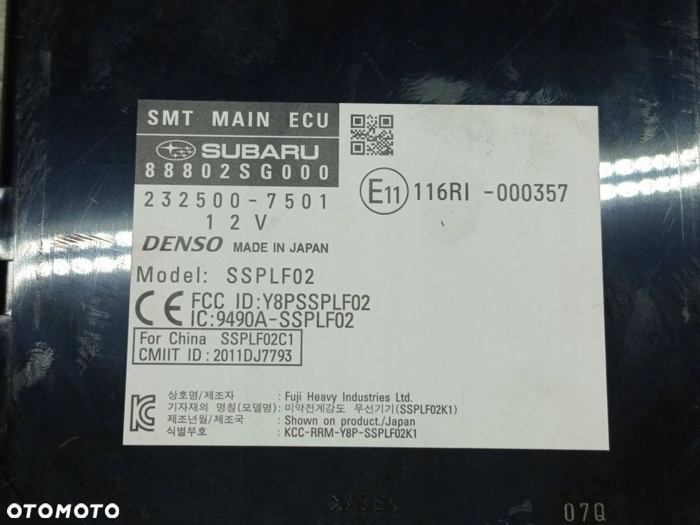 Subaru Forester IV moduł SMT MAIN ECU 88802SG000 - 5