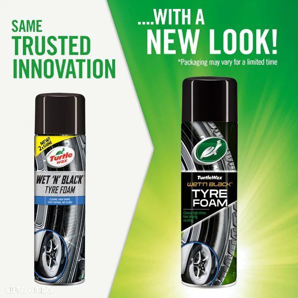 Spray spuma pentru curatat si lustruit anvelope Turtle Wax Wet ' n' Black 53166, 500ml - 3