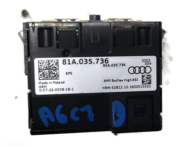 AUDI A6 C7 16r GNIAZDO PORT USB 81A035736
