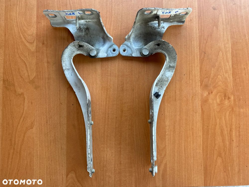 ZAWIASY MASKI PRZÓD KOMPLET PRAWY LEWY PEUGEOT 508 9676670380G 9676670280D - 1