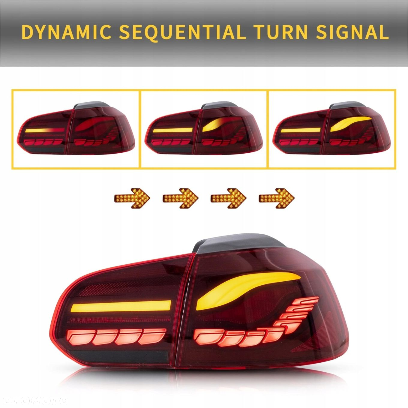 Lampy tyl kpl Vland Full Led Neon Oled Tuning VW Golf VI 6 5k0 2008-2013 - 4