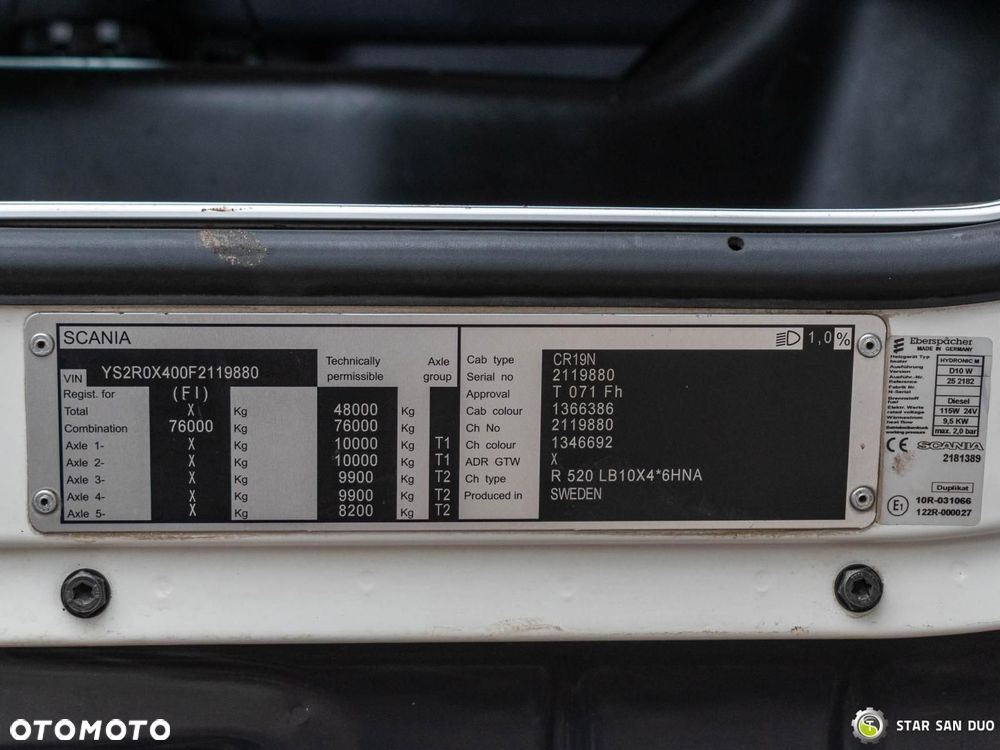 Scania R520 10x4 FASSI F2150RAL.2.28 HDS Żuraw Wciągarka - 20