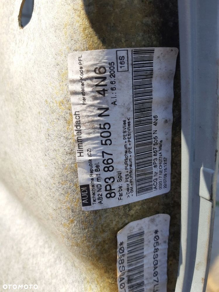 AUDI A3 8P LIFT SLINE S-LINE CZARNA PODSUFITKA SŁUPKI KOMPLET 8P3867505N - 3