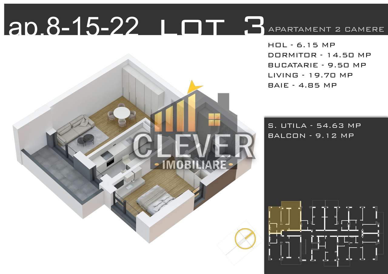 Interior view of Apartament 2 bedroom in Drumul Gura Ariesului