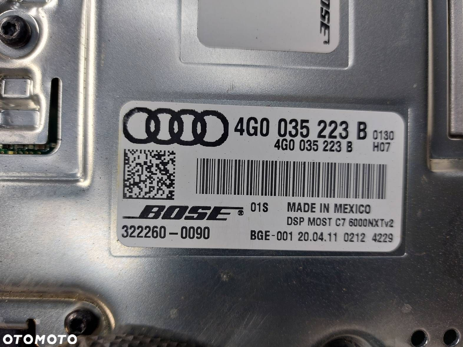 GŁOŚNIKI KOMPLET BOSE AUDI A7 4G 4G0035223B 4G8035298A 4G9035382A - 5