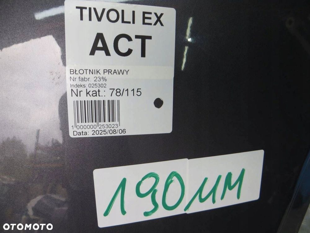 SSANGYONG TIVOLI BŁOTNIK PRAWY PRZÓD ACT 14- - 6