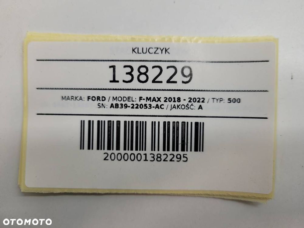 KLUCZYK PILOT FORD F-MAX 500 EURO 6 AB39-22053-AC EUROPA - 6