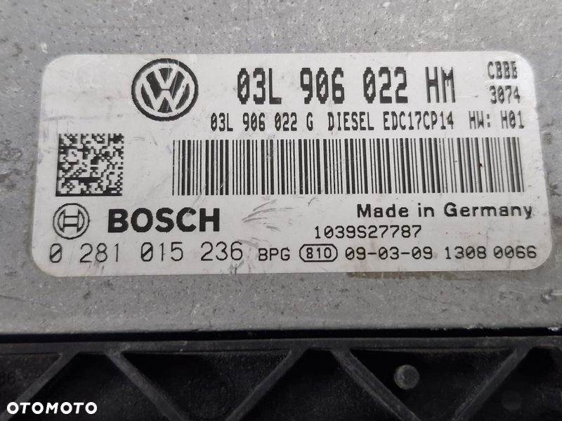 VOLKSWAGEN TIGUAN 1 I 5N 2.0 TDI STEROWNIK SILNIKA KOMPUTER ECU 03L906022HM - 2