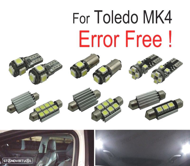 KIT COMPLETO 11 LAMPADAS LED INTERIOR PARA SEAT TOLEDO MK4 KG3 13-17 - 1