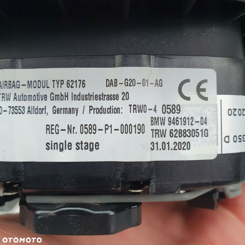 BMW G20 PODUSZKA AIRBAG KIEROWCY ZWYKŁA EUROPA - 3