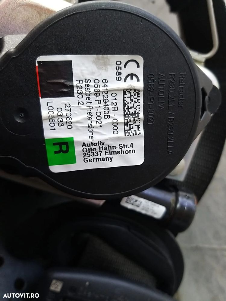 Centura siguranta dreapta fata bmw seria 1 f40 641229400b 0589p10021 - 2