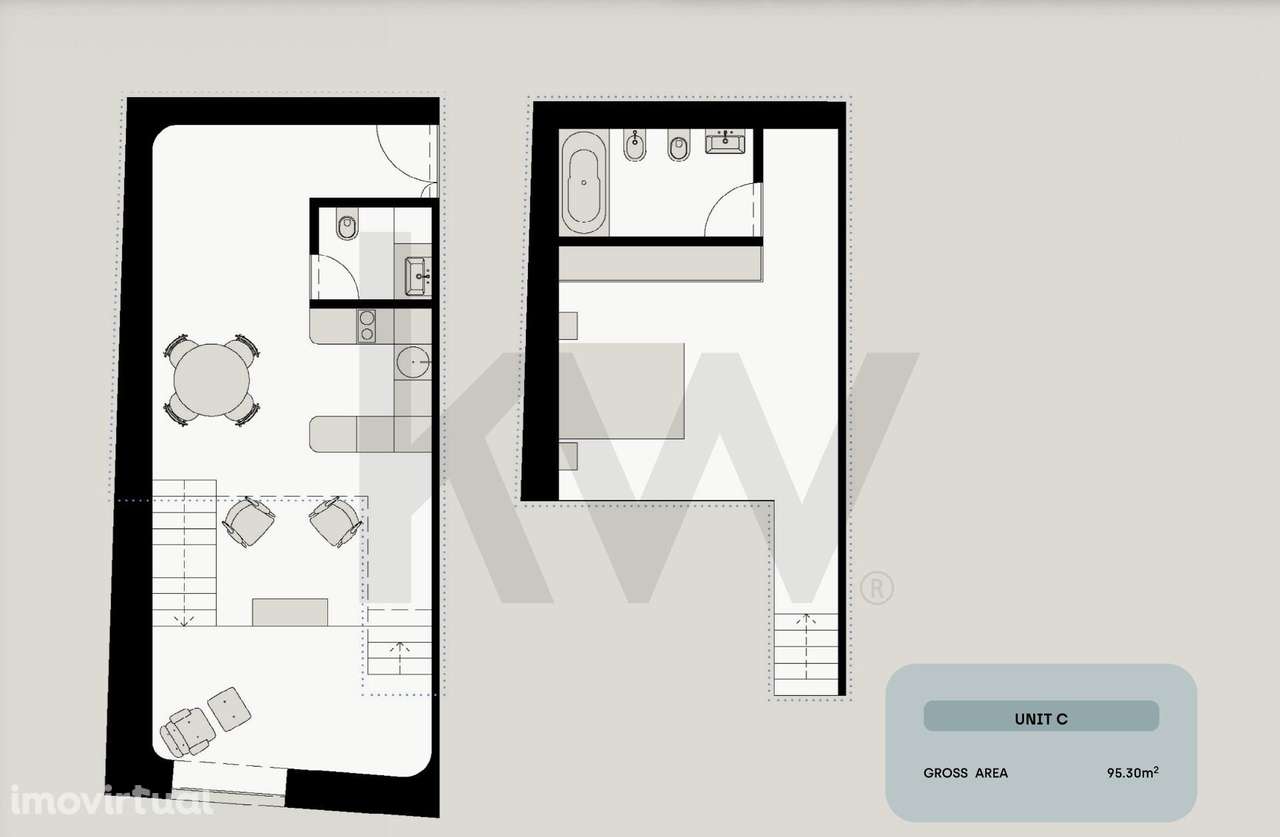 Apartamento T1 com mezzanine e estacionamento em primeira linha de rio - Grande imagem: 5/16