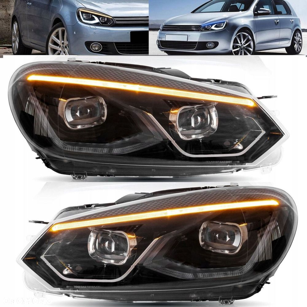 Reflektory Lampy kpl Vland Led Neon Tuning Animacje VW Golf VI 6 5k 2008-16 - 2