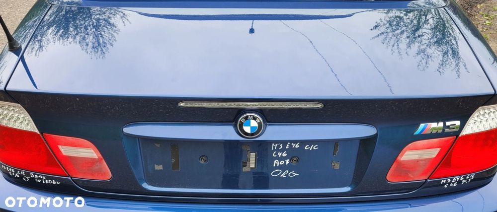 KLAPA BAGAŻNIKA BMW M3 E46 CABRIO A07 MYSTICBLAU ORG LAKIER
