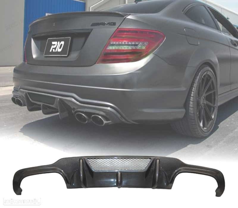 DIFUSOR TRASEIRO MERCEDES W204 C63 11-13 CARBONO - 1