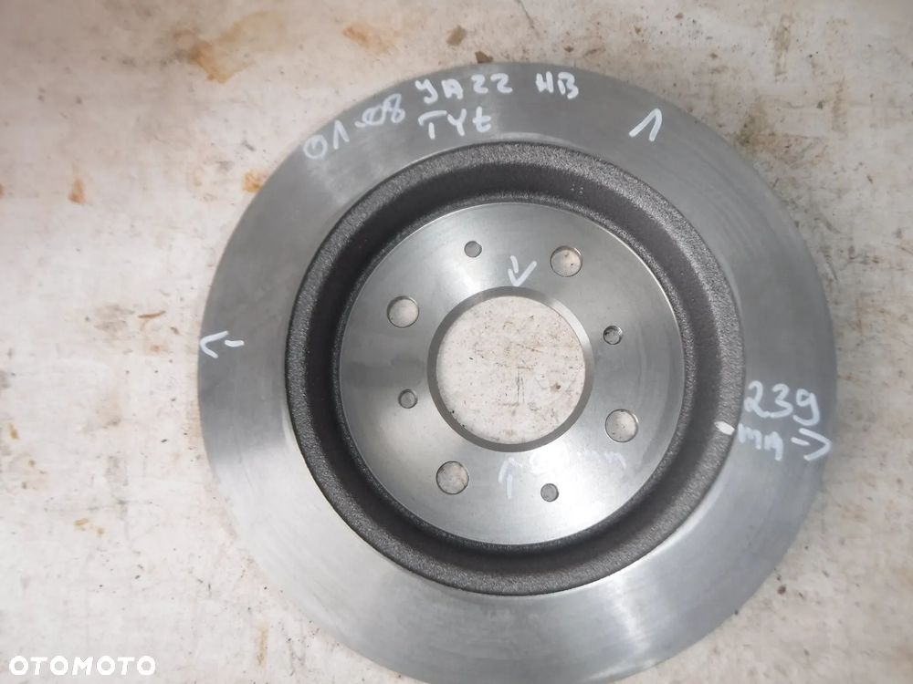 honda jazz 01-08r tarcze hamulcowe nowe oryginał tył tylne 239mm - 6