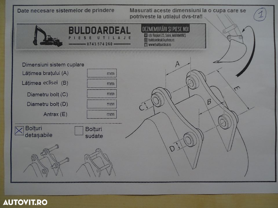 Cupa excavator JCB  de 1.20 metri ,stare Ok - 4