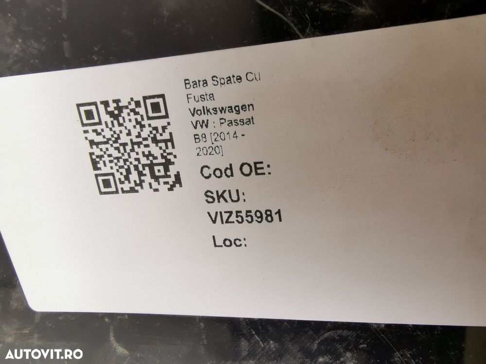 Bara Spate Cu Fusta Volkswagen VW  Passat B8 [2014 - 2020] Originala - 8