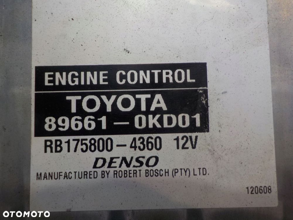 TOYOTA HILUX VII 3.0 D4D 08r sterownik komputer silnika 89661-0K001 - 8