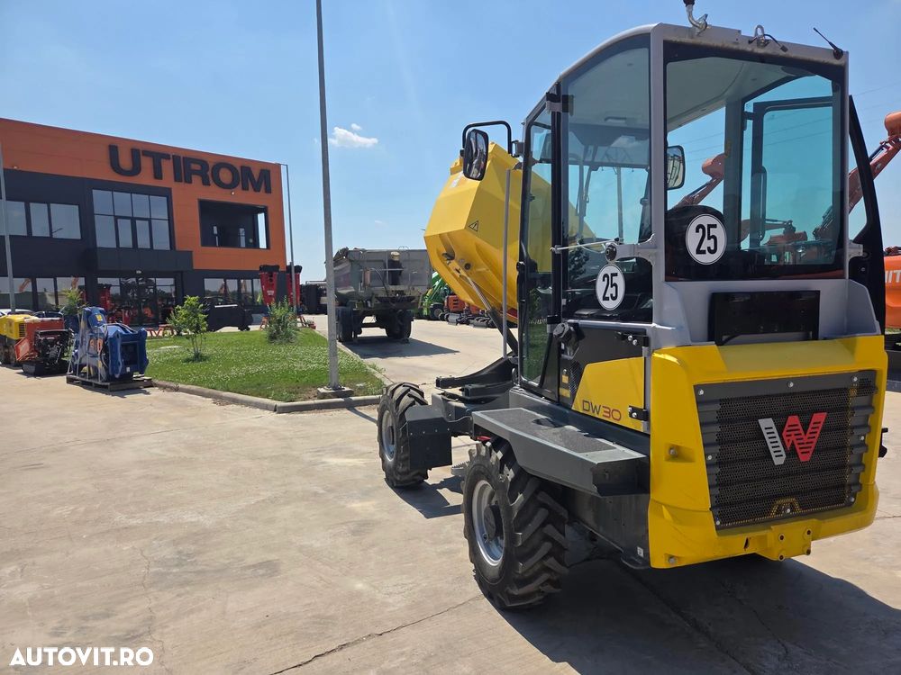 Wacker DUMPER 3 TONE, basculare LATARALA, CABINA cu aer conditionat, 2023, EX DEMO cu 152 ore, anv 98% ok, motor Perkins 50CP, lungime 3,7m, inaltime 2,8m, latime 1,8m, Masa operationala 5,8t, masa propie 2,8t, leasing 4 ani-CA NOU-PROMOTIE 26.900Eur+Tva - 25
