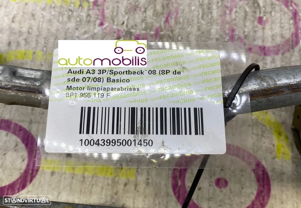 Limpa Vidros AUDI A3 (8P) 2.0 TDI Ref. 8P1955119F - NO. 340037 - 5