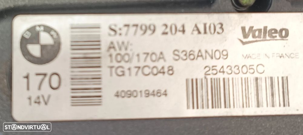 Alternador BMW E60 de 2009, 525D, 530D , referência 7799204. - 2