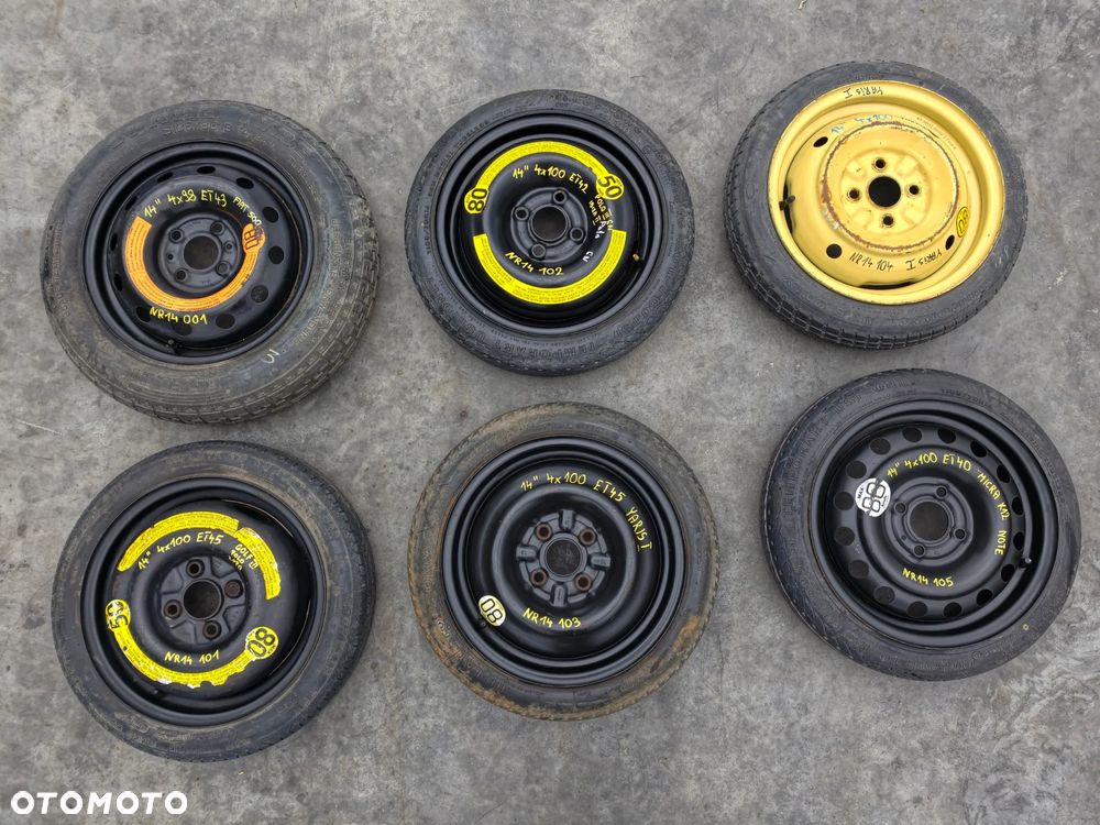 KOŁO ZAPASOWE DOJAZDOWE MIX 13" 14" 15" 16" 17" 18" 19" 20" FIAT VW TOYOTA FORD MAZDA VOLVO HONDA AUDI SEAT - 2