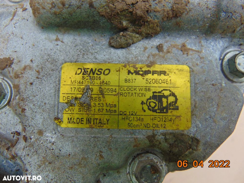 Compresor clima Fiat 500 1.2 benzina 1.4 500c 500x abarth alfa romeo giulietta mito 0.9 panda punto - 4