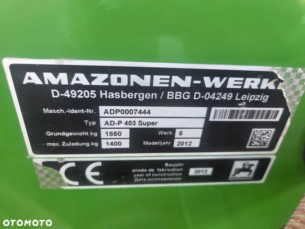 Amazone AD-P 403 Super Brona wirowa KG , 2012 rok, Nie Malowany Stan Bardzo Dobry - 9