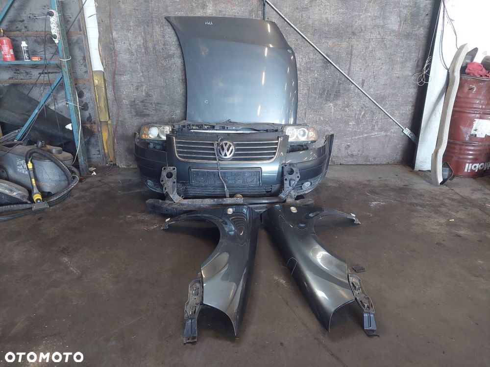 KOMPLETNY PRZÓD MASKA ZDERZAK BŁOTNIKI LAMPY PAS PASSAT B5 FL LIFT LC7V - 1