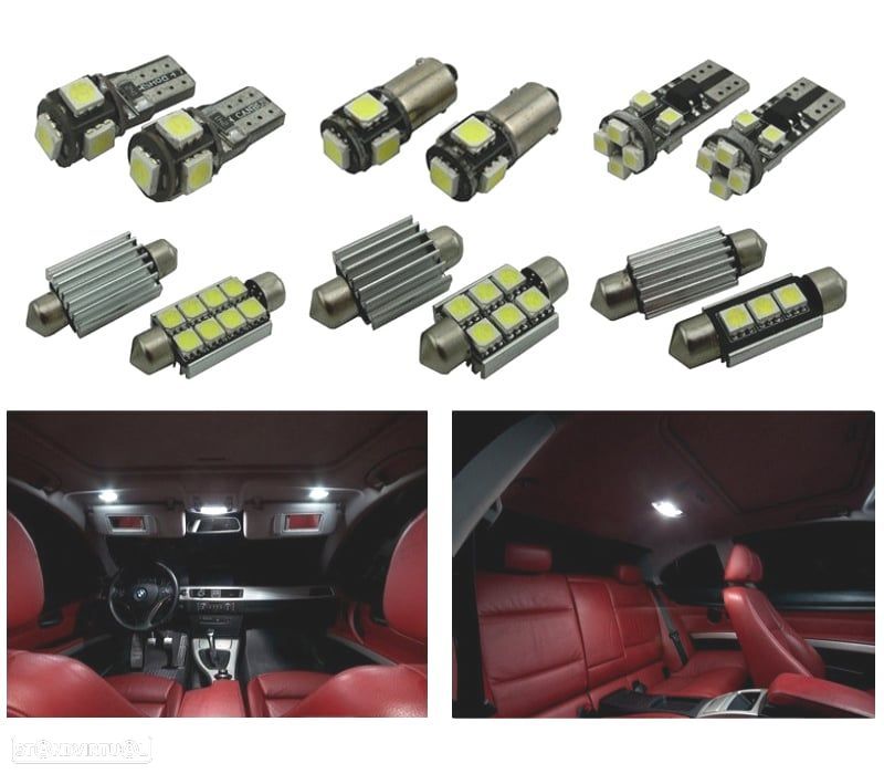 KIT 21 LAMPADAS LED INTERIOR PARA BMW SERIE 3 E92 COUPE 325I 330XI 335D 335I 335I XDRIVE 06-13 - 1