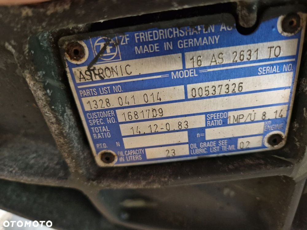 Skrzynia Biegów DAF XF / CF / 105 / 85 / Euro 5 / Euro 6 16AS2631 TO ZF - 6
