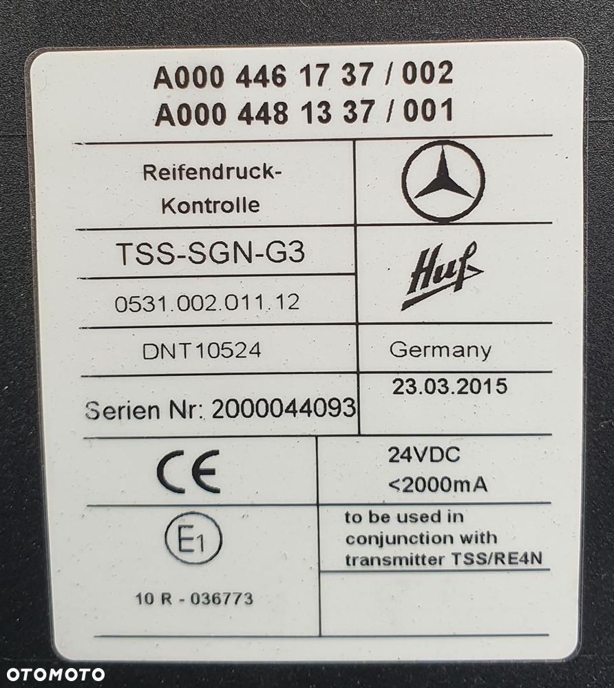 MODUŁ STEROWNIK CIŚNIENIA OPON MERCEDES ACTROS MP4 A0004461737 - 2