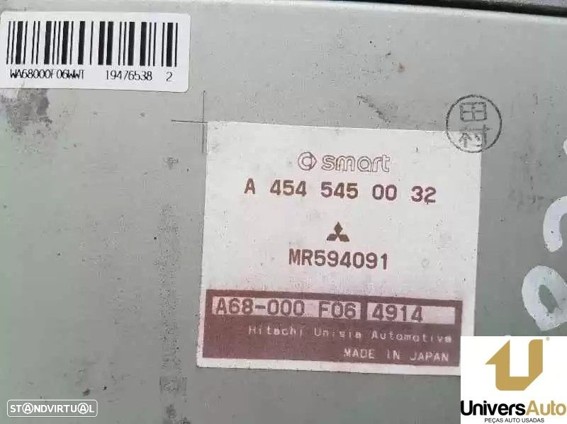 CENTRALINA DIREÇÃO SMART FORFOUR 2005 -A4545450032 - 3