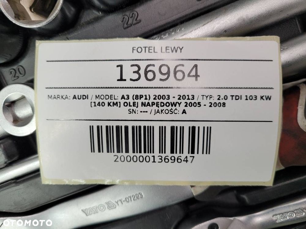 FOTEL LEWY AUDI A3 8P 5D SPORTBACK EUROPA - 10