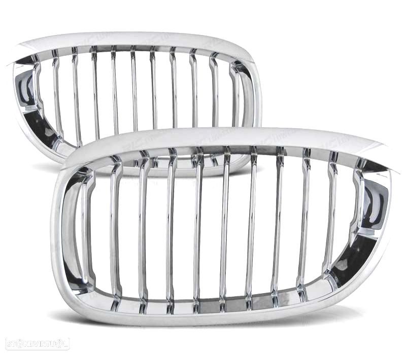 GRELHAS FRONTAIS BMW E46 03-07 COUPE CABRIO CROMADAS - 2