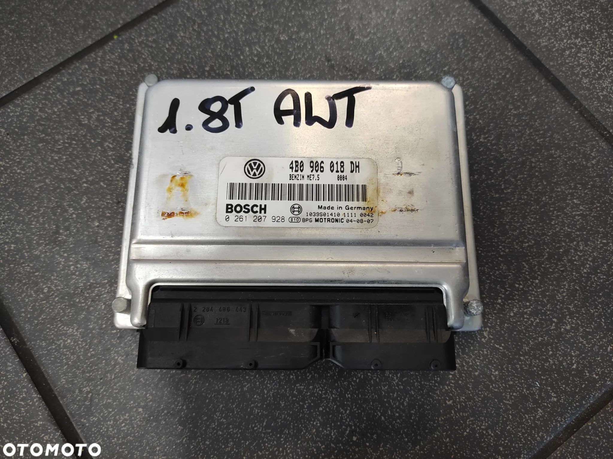 KOMPUTER STEROWNIK SILNIKA 1.8 T AWT 4B0906018DH BENZIN ME7.5 0261207928 WYSYŁKA !!!! - 1