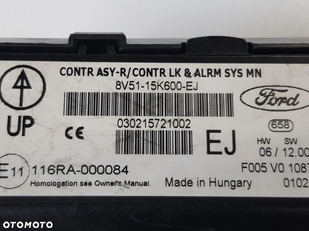 Sterownik Moduł komfortu Ford Fiesta MK7 8V51-15K600-EJ - 9