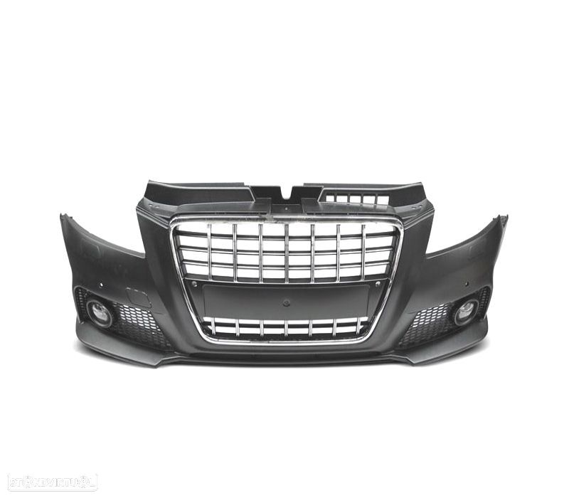 PÁRA-CHOQUES FRONTAL AUDI A3 8P 08-12 LOOK S LINE CROMADO PRETO PDC - 1