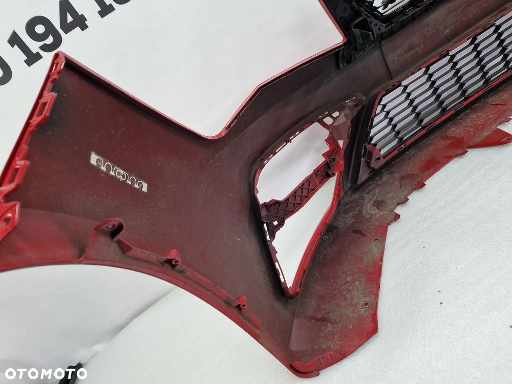 SEAT LEON 3 III 5F0 LIFT FR 16- KOMPLETNY ZDERZAK PRZEDNI PRZÓD + GRILL + KRATKA ŚRODKOWA , ŁADNY , KOLOR CZERWONY , NR 5F0807221AB / 5F0807221AJ , NR AUKCJI NZ971 - 28