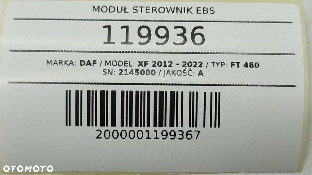 MODUŁ STEROWNIK EBS WABCO DAF XF 106 LIFT 2021 CF 2145000 4461352050 - 5